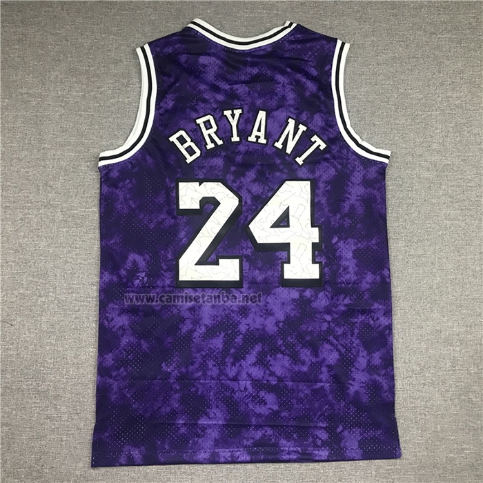 Camiseta Los Angeles Laker Kobe Bryant #24 Galaxy Violeta